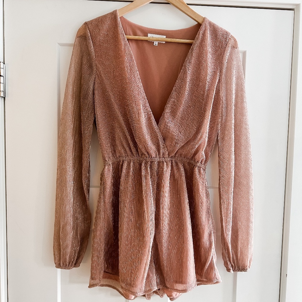 Rose Gold Long Sleeve Romper